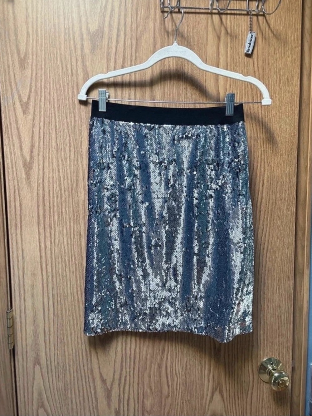 Stella Nova Sequin Pencil Skirt - Silver